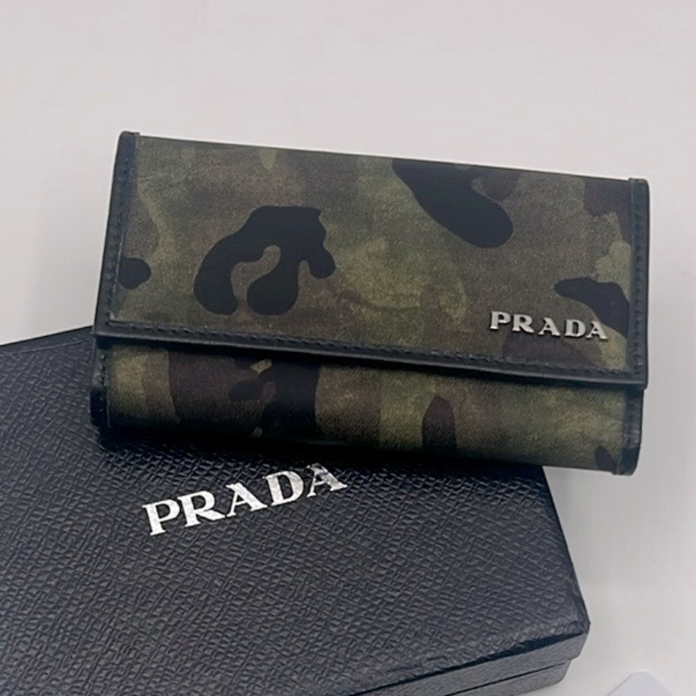 NWT Prada Tessuto Camouflage Key Case